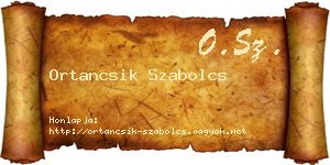 Ortancsik Szabolcs névjegykártya