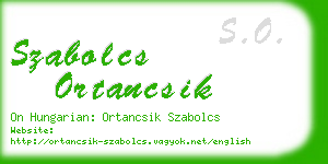 szabolcs ortancsik business card